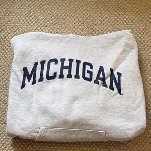 Champion University of Michigan Gray Hoodie with Navy Print Size M